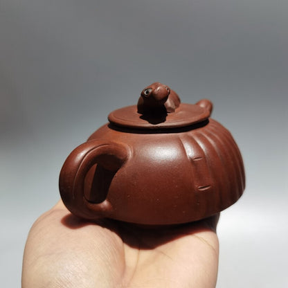 Chinese old Yixing Clay Teapot handmade Ox bull lid Purple sand Teapot