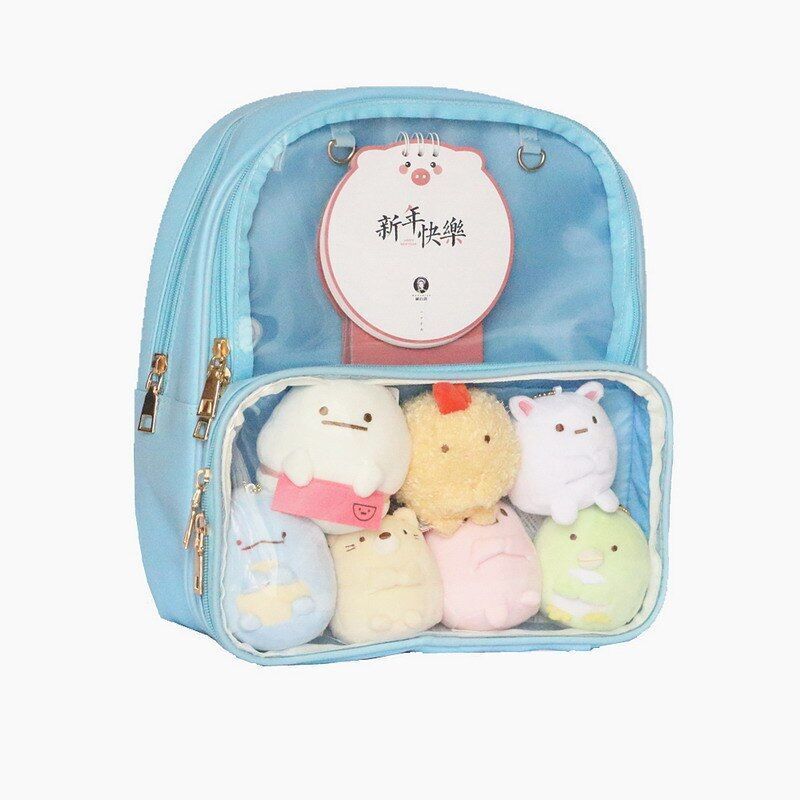 Backpack Clear Transparent Bag 7 Colors 27*10*31 Cm Softback 20-35 L Green Pink