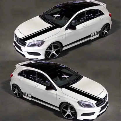 5Pcs Universal Racing Body Hood Stripes Decal Vinyl Stickers for Car SUV Truck