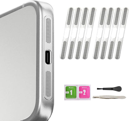 For Iphone 17 Pro Max Speaker Dust Cover anti Dust Proof - 8PCS, (Slivery, Iphon