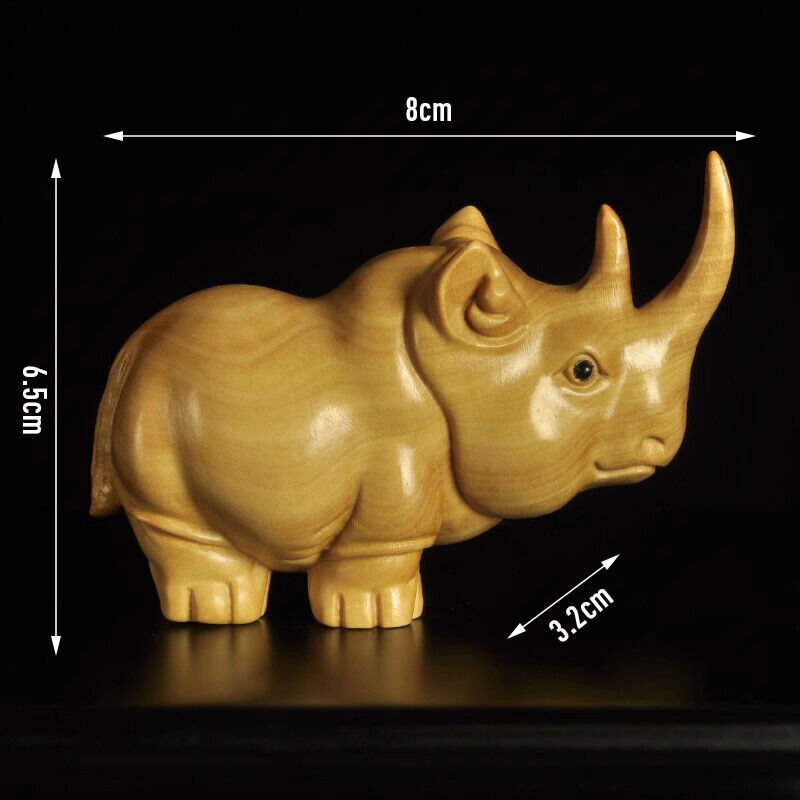 Wood Carving Elephant Animal Simple Wooden Crafts Statue Home Decoration Gift