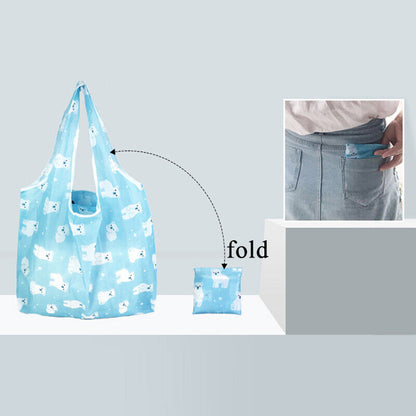 New Reusable Foldable Ladies Shopping Bag Eco Tote Handbag Fold Away Bag