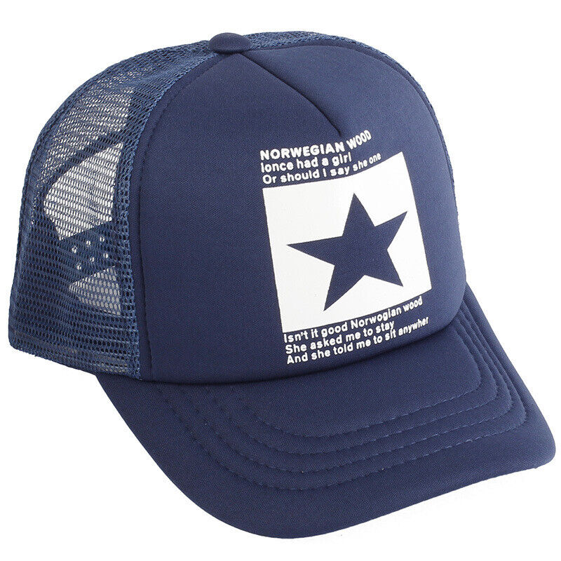 Mens Trucker Hat Mesh Baseball Cap Snapback Adjustable Hip Hop Flat Solid Blank