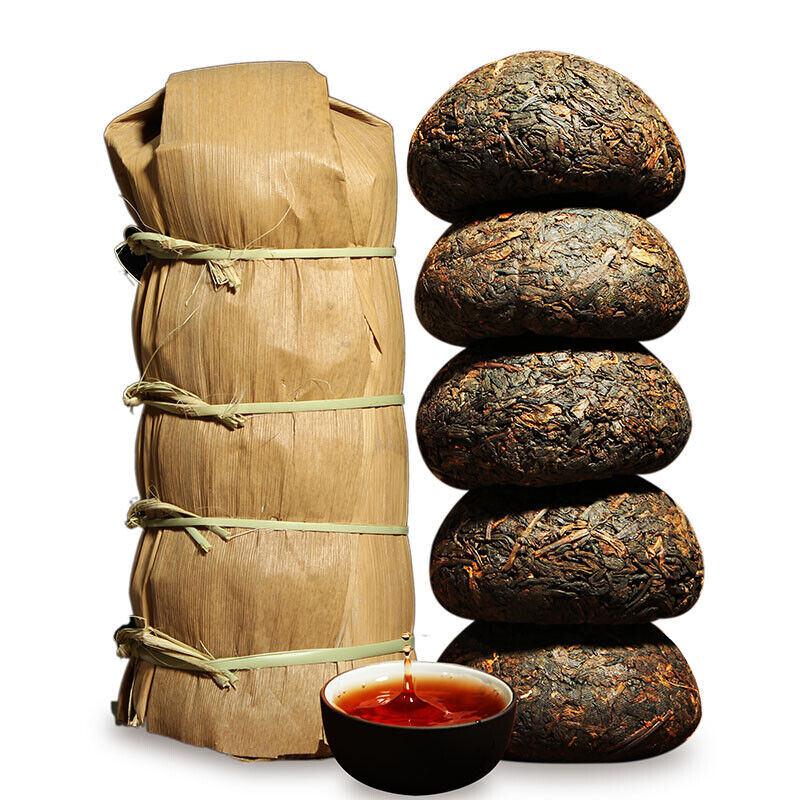 YunNan MengHai Spring Ancient trees Old Cooked Pu er Tea Ripe Tuocha 100grams*5