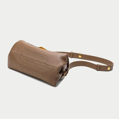 Leather Shoulder Bag Handbag Beige Flap Multi Pockets Crossbody Bags 24*11*13 CM