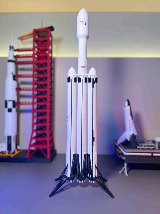 1:144 Spacex FH Falcon Heavy Rocket Model Set Movable tripod Painted 50cm/20inch