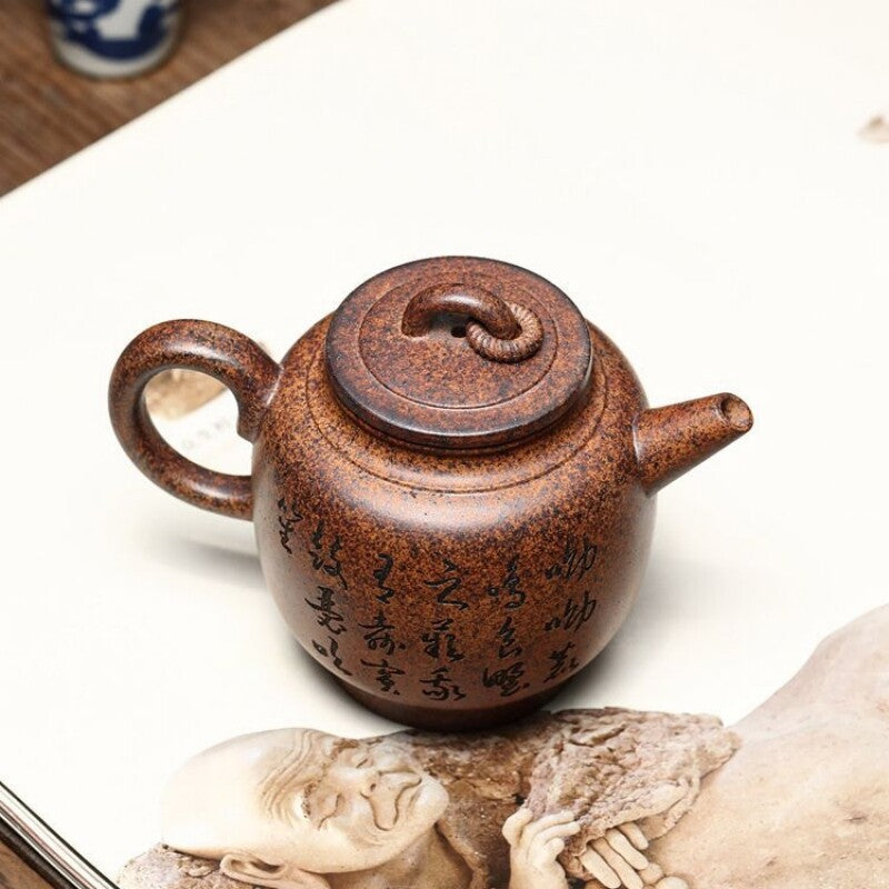 Handmade Teapot With Certificate Paper Marked Real Yixing Zisha Pot 320ml 7 Hole