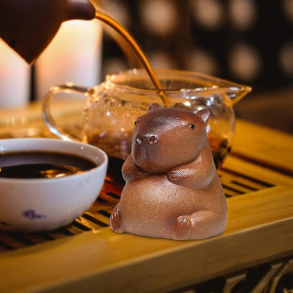 Capybara Tea Pet Statue Yixing Tea Pet Ornaments Pottery Clay Sculpture