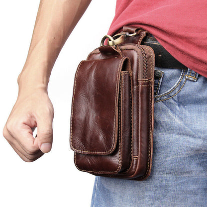 2020 Mens Belt Pouch Clip Wallet Leather Bags Fanny Waist Pack Cell Phone Clutch