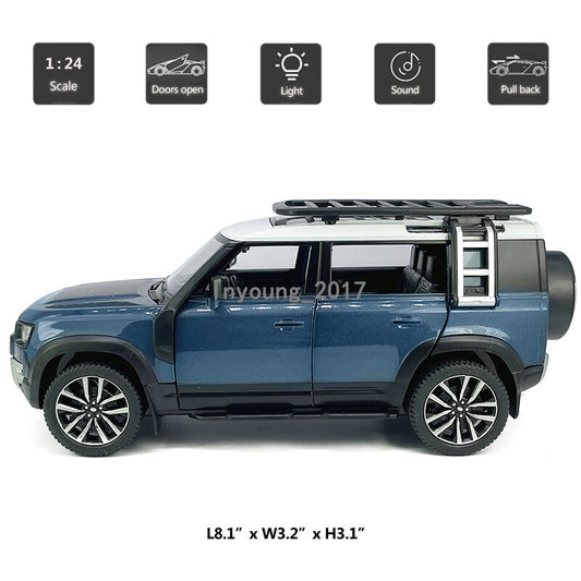 1/24 Land Rover Defender 110 Model Car Diecast Toy Cars Boys Toys Kids Gift Blue