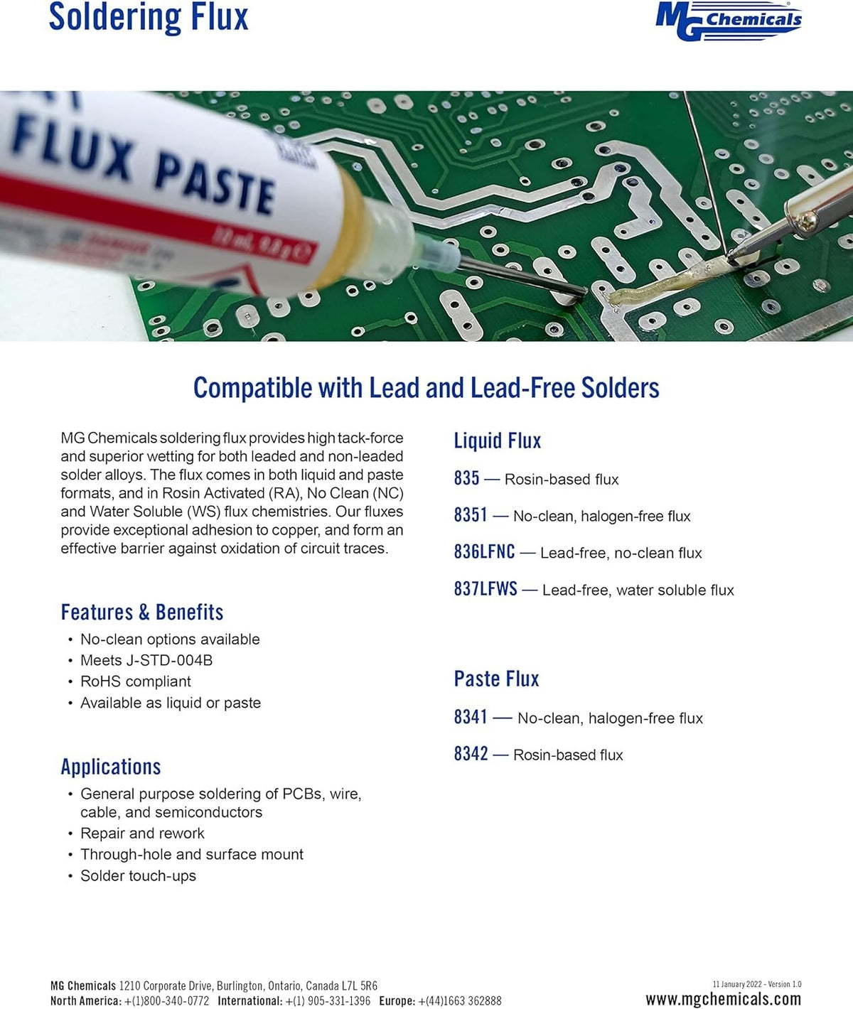 MG Chemicals No Clean Flux Paste, 10 milliliters Pneumatic Dispenser (8341-10ML)