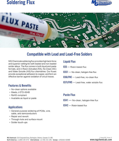 MG Chemicals No Clean Flux Paste, 10 milliliters Pneumatic Dispenser (8341-10ML)