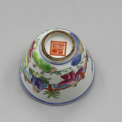 3" Collect Chinese Famille Rose Porcelain 100cc Hand Painting Child Play Cup