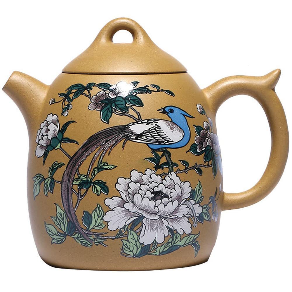 200ml Yixing Purple Clay Hand Painted Flower Birds Pattern Teapot Tea Set Kettle