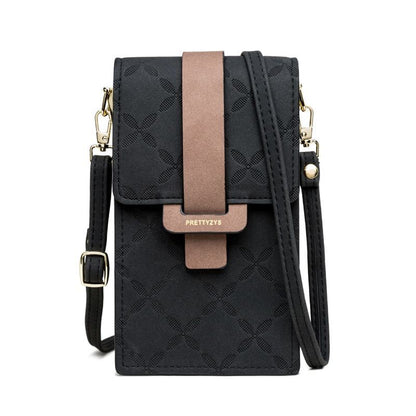 Wallet Flower Petals Plaid Shoulder Bag Messenger Flap Purse Multi-Card Holder