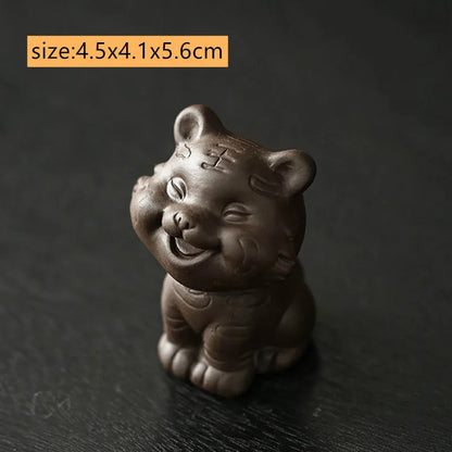 Chinese Zodiac ZishaTea Pet Animal Statue Decoration Handmade Sculpture Tea Set