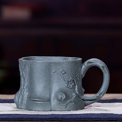 one cup 80ml true yixing zisha purple clay marked tea cup with handle handmade