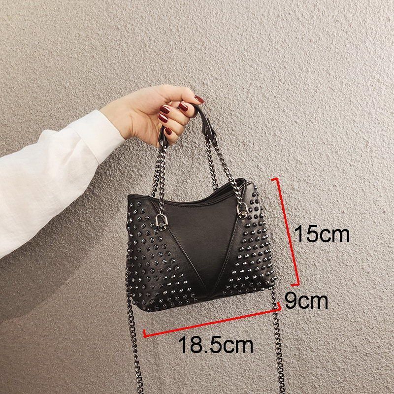 Shoulder Bag Small Purse Women Handbag Punk Synthetic Leather Messenger Purse