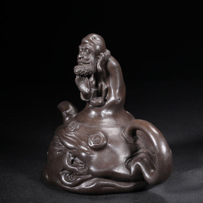 Chinese Yixing Zisha Clay Handmade Exquisite Teapot （达摩 底款：友泉）