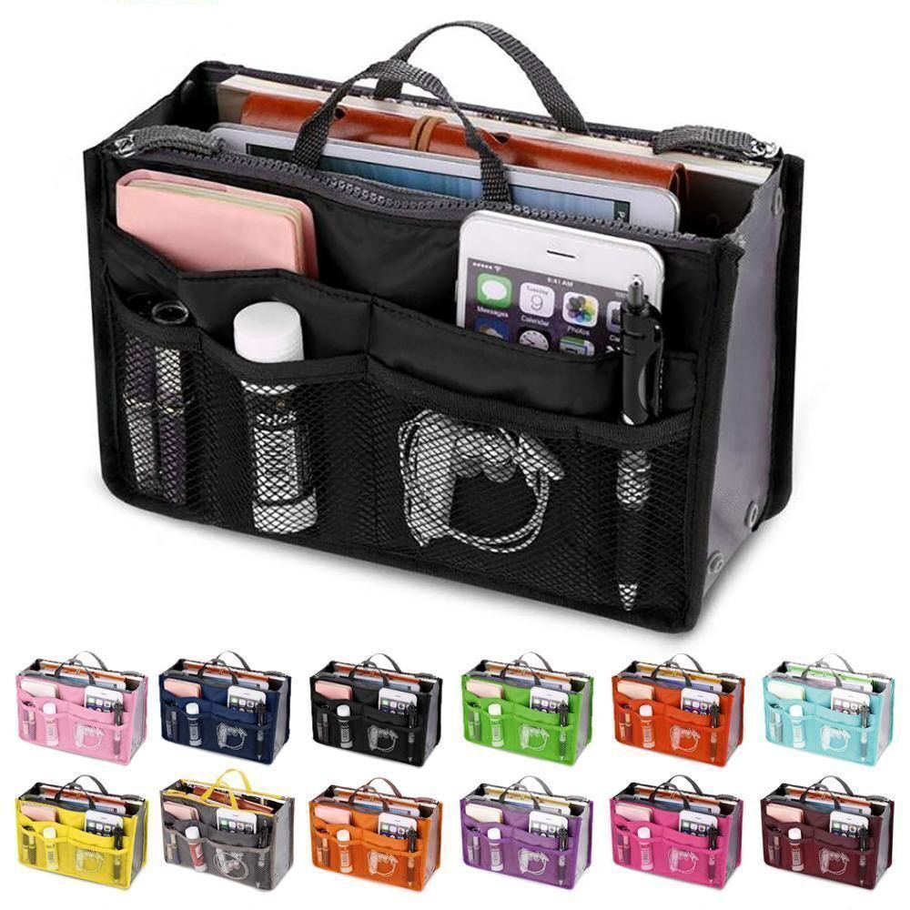 Organizer Insert Bag Women Nylon Travel Handbag Purse Large liner Cosmetic Bag