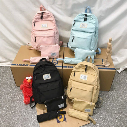 3 PCS/ SET Fashion Backpack Women Backpack School Student Shoulder Bag Traveling