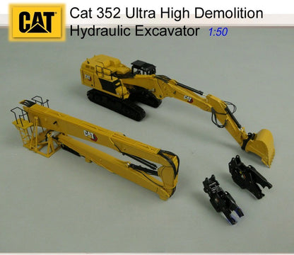 1:50 DM CAT352 Ultra High Demolition Hydraulic Excavator Machine Diecast Model