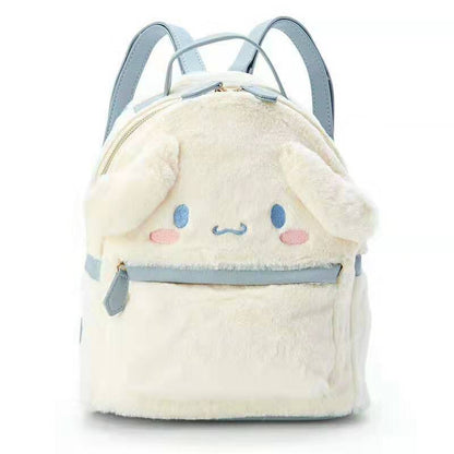 New Cinnamoroll Cute Plush Big Face Ears Back Backpack Plush Headform Backpack
