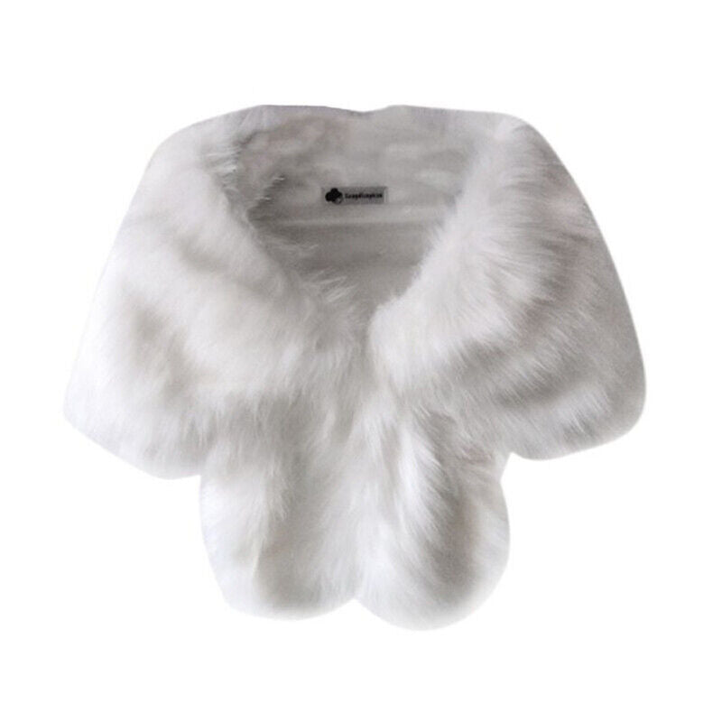 Elegant High-grade Bridal Wedding Luxury Fur Long Shawl Stole Wrap Shrug Scarf