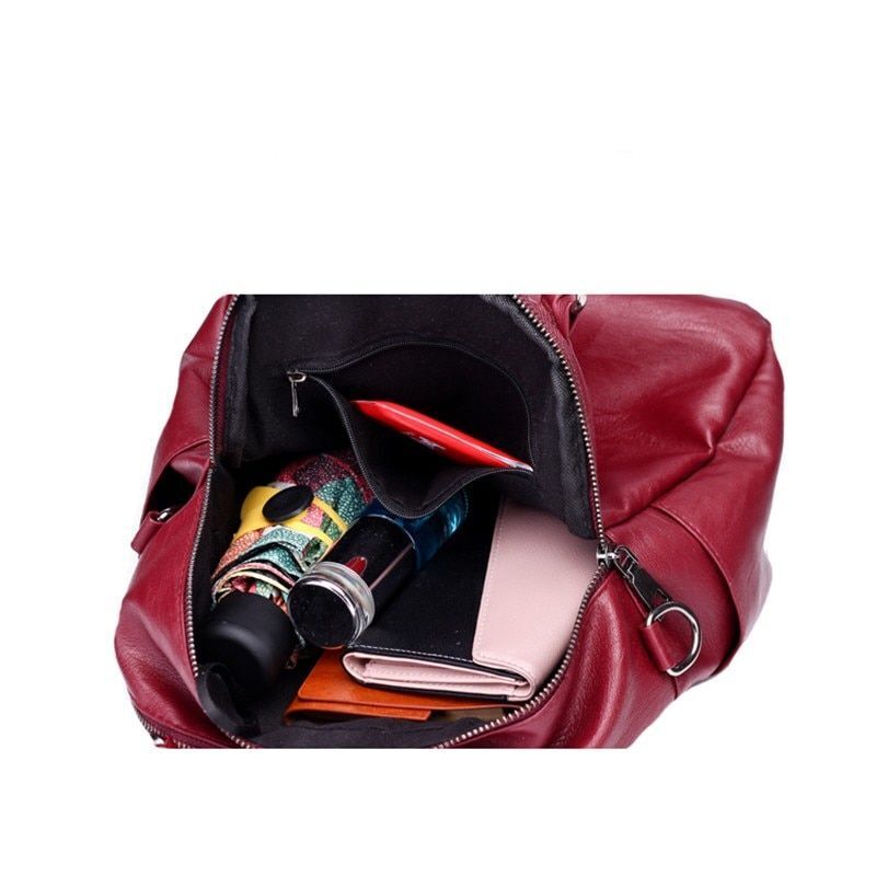 Synthetic Leather Retro Casual Shoulders Bag Backpack Handbags Multiple Pockets