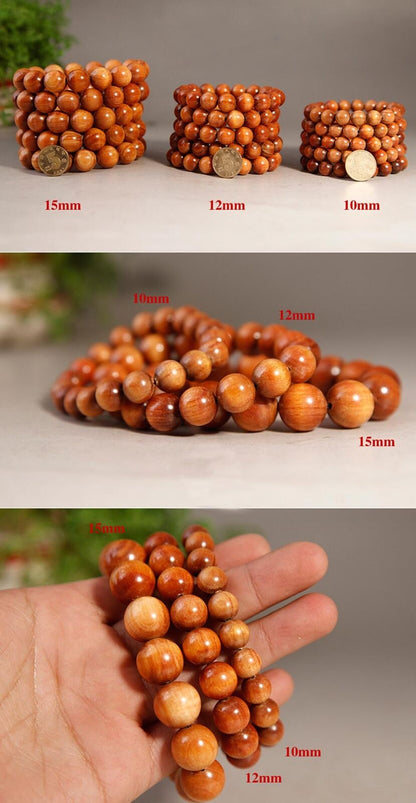 10-20mm beads Wooden Bracelet Raja Kayu Wood Agathis Alba Bead Mala Prayer Beads