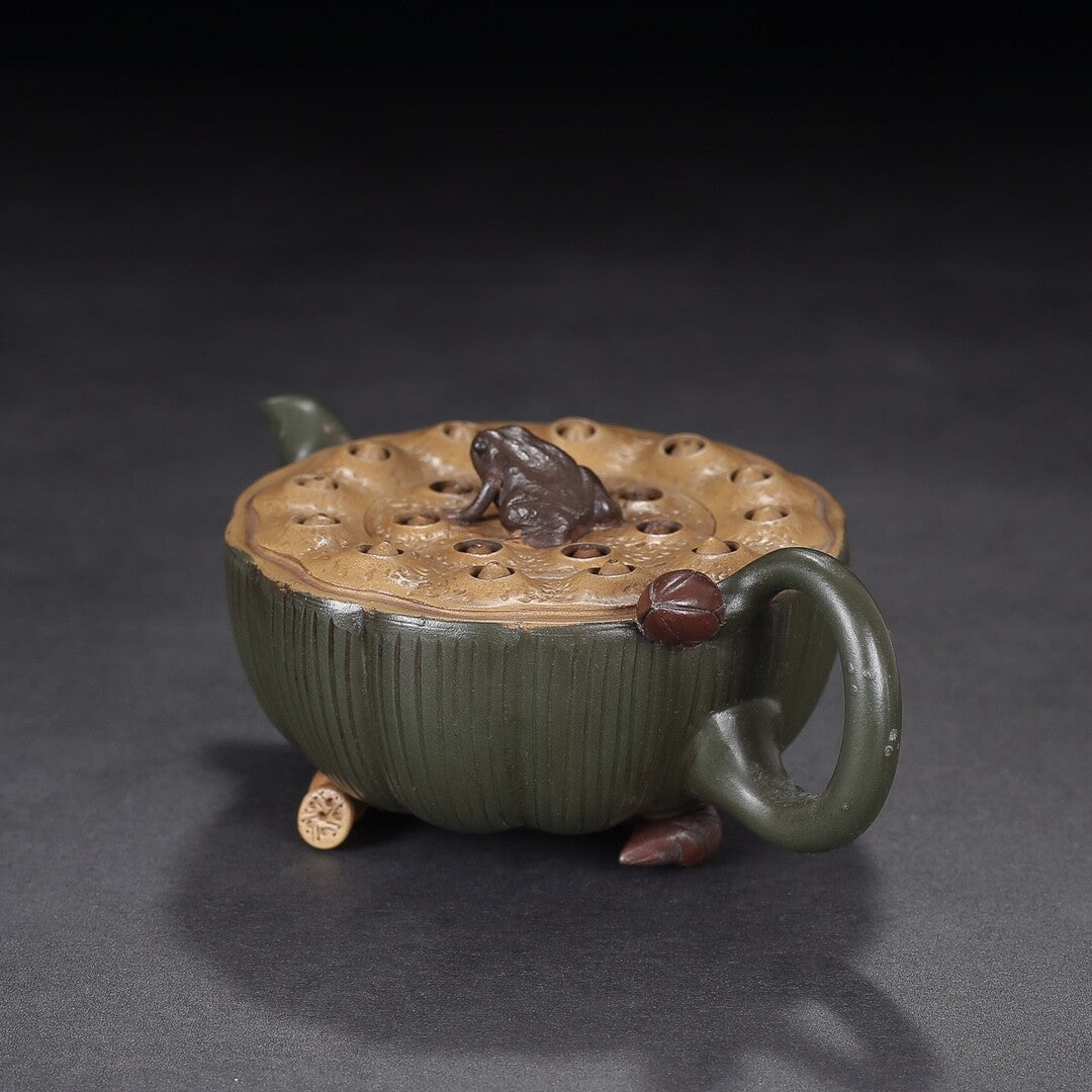 Chinese Zisha Purple Clay Teapot Handmade Frog Tea Pot Exquisite