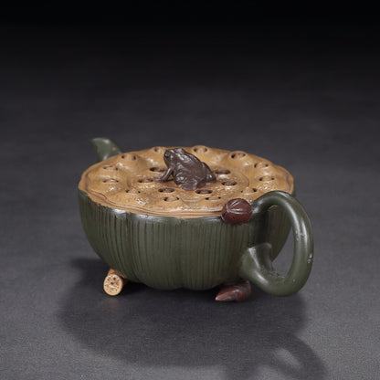 Chinese Zisha Purple Clay Teapot Handmade Frog Tea Pot Exquisite