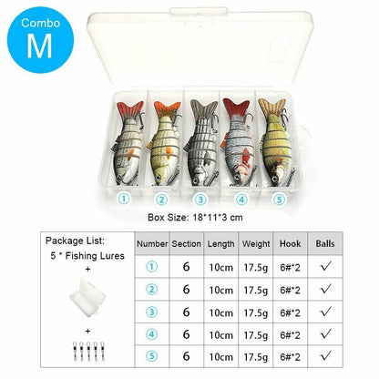 5Pcs/Set Sinking Wobblers Crankbaits Fishing Kit Artificial Hard Lures Swimbaits