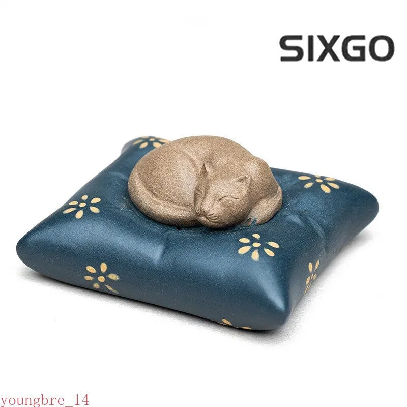Yixing Purple Clay Tea Pet Ornaments Handmade Sculpture Crafts Home Teaware
