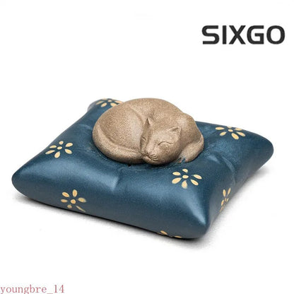 Yixing Purple Clay Tea Pet Ornaments Handmade Sculpture Crafts Home Teaware