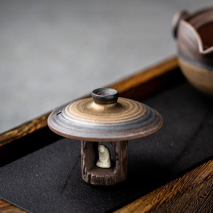 Creative Japanese Teapot Lid Ceramic Tea Accessories Monk Tea Tools