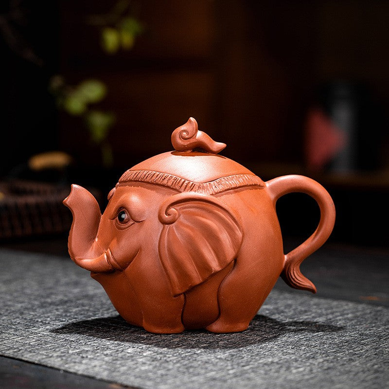 Purple Clay Pot Creative Cute Elephant Half Handmade Household Kung Fu Tea Set