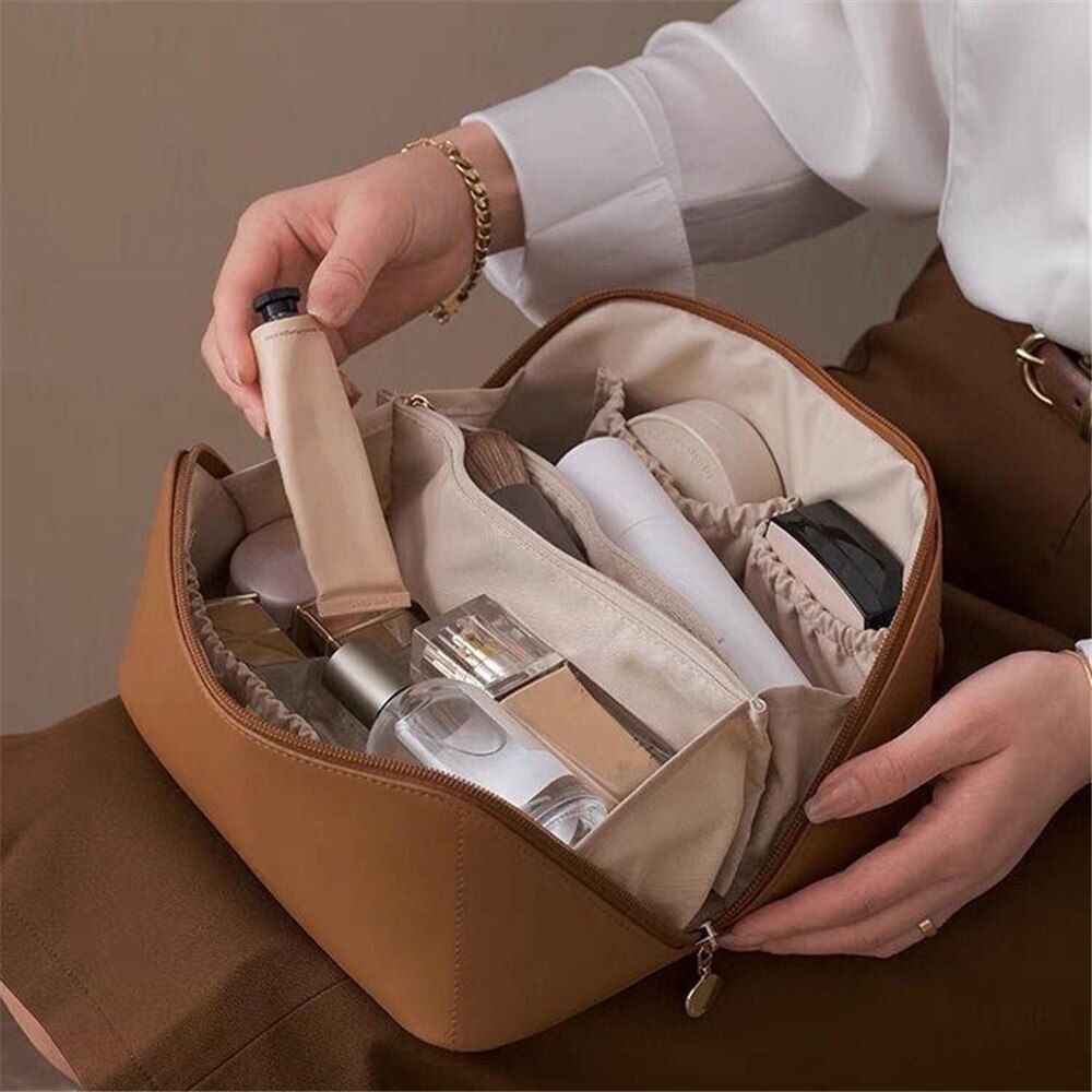 Large Makeup Bag Multifunction Toiletries Organizer Waterproof Cosmetics Storage