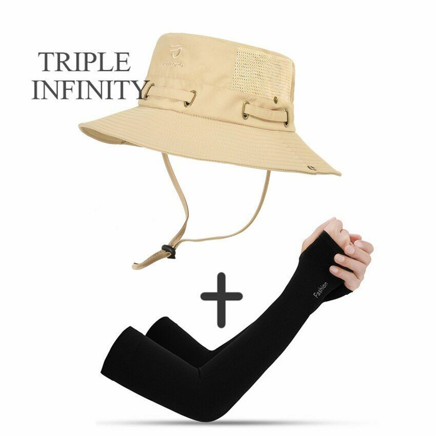 Summer Bucket Hat Mesh Breathable Outdoor Fishing Mountaineering Hiking Foldable
