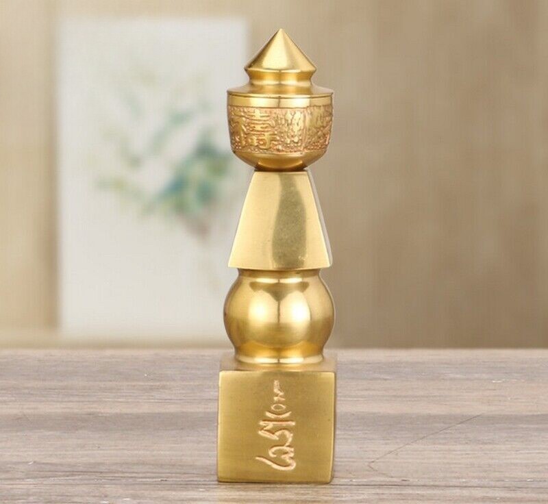 1pc 6" Feng Shui Brass Five Element Pagoda Protection Buddhist Temple Supplies