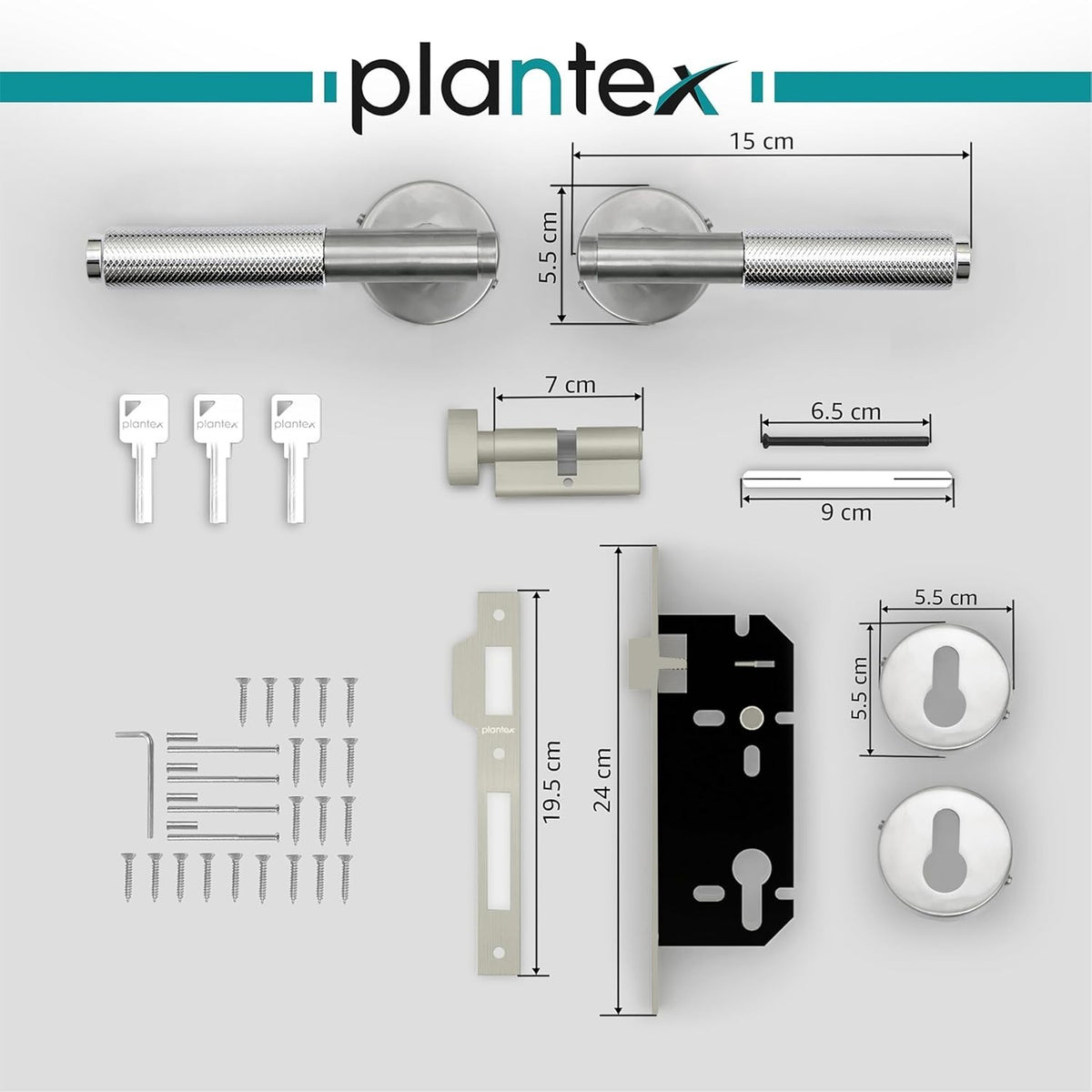 Heavy Duty Mortise Main Door Lock Set For Home Office With 3 Brass Keys