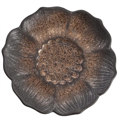 Lotus Incense Coaster Gilding Iron Glaze Vintage Ceramic Teacup Mat Cup Saucer