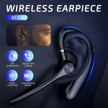 Wireless Bluetooth 5.0 Earpiece Noise Cancelling Headset Driving Trucker Earbuds