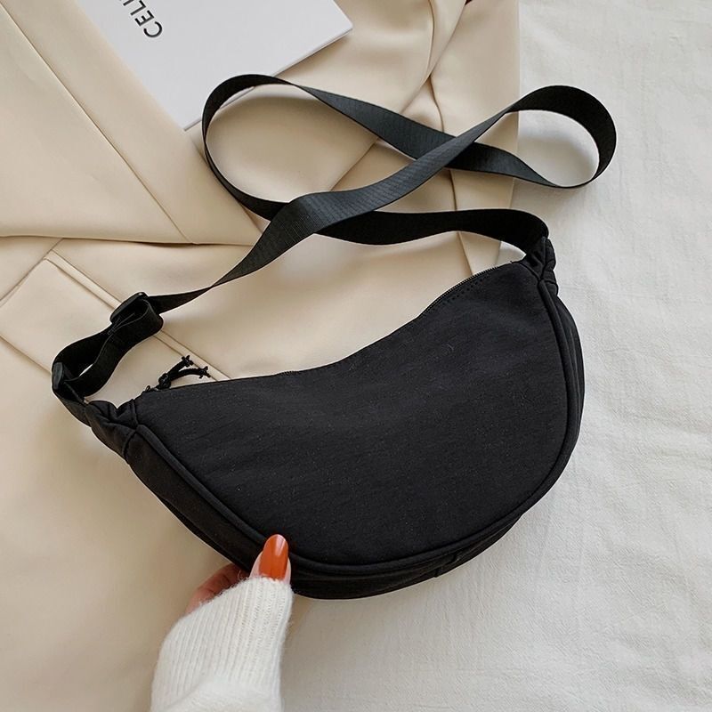 Canvas Bag Messenger Solid Color Handbags Shoulder Underarm Bag Crossbody Purse