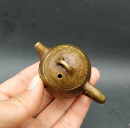 Antique Copperware Collection Copper Brass Plain Teapot Handle Mini Ornaments