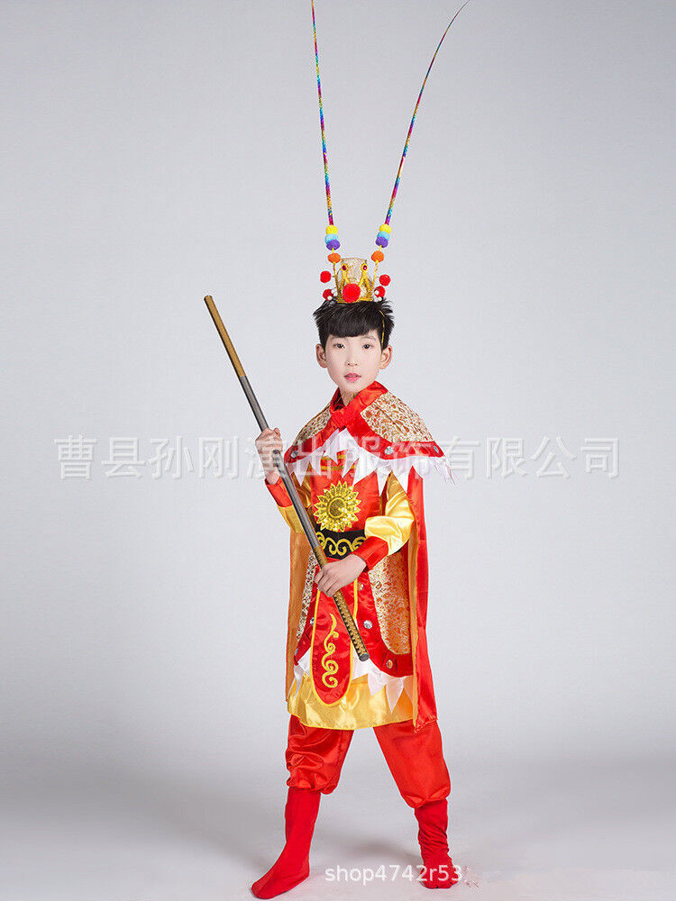 Chinese Traditional Performance Monkey King Cosplay Clothing Children Costumes