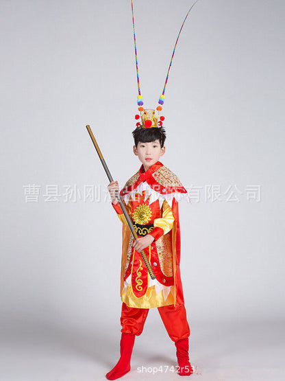 Chinese Traditional Performance Monkey King Cosplay Clothing Children Costumes