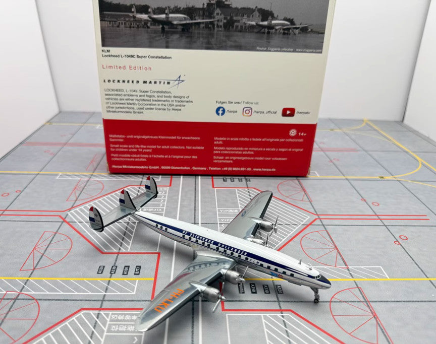 1:200 Herpa KLM Lockheed L-1049G Passenger Airplane Diecast Aircraft Plane Model