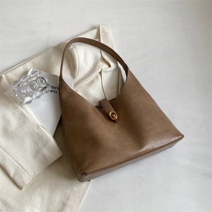 Large Bag Handbags Vintage Shoulder Bags Handbag Brown Synthetic Leather Purse