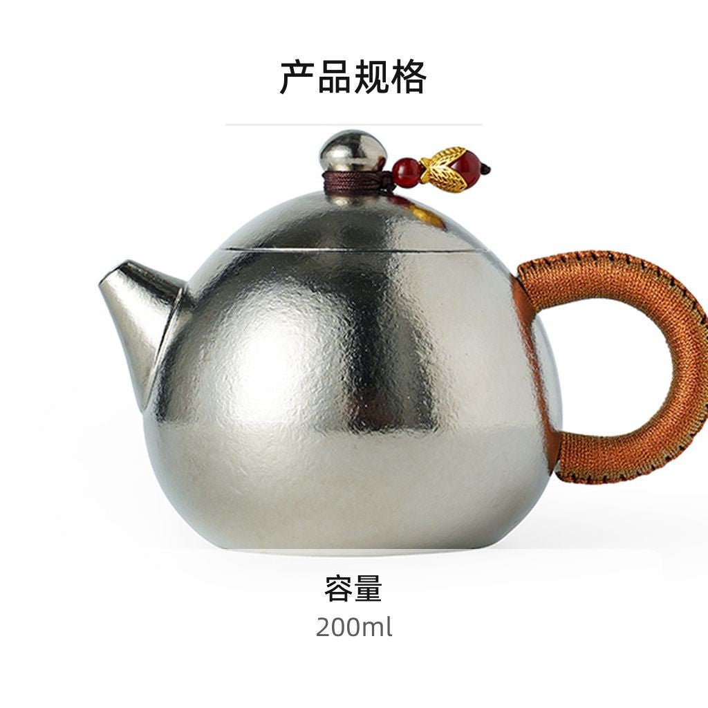 200ml Pure Titanium Xi Shi Teapot Chinese Gongfu Tea Pot Lightweight Durable